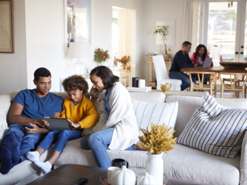 Longmont family enjoying the comfort of their home